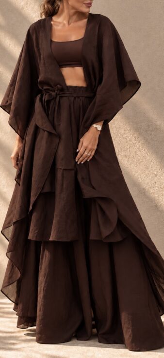 Breeze Cocoa Long Kimono