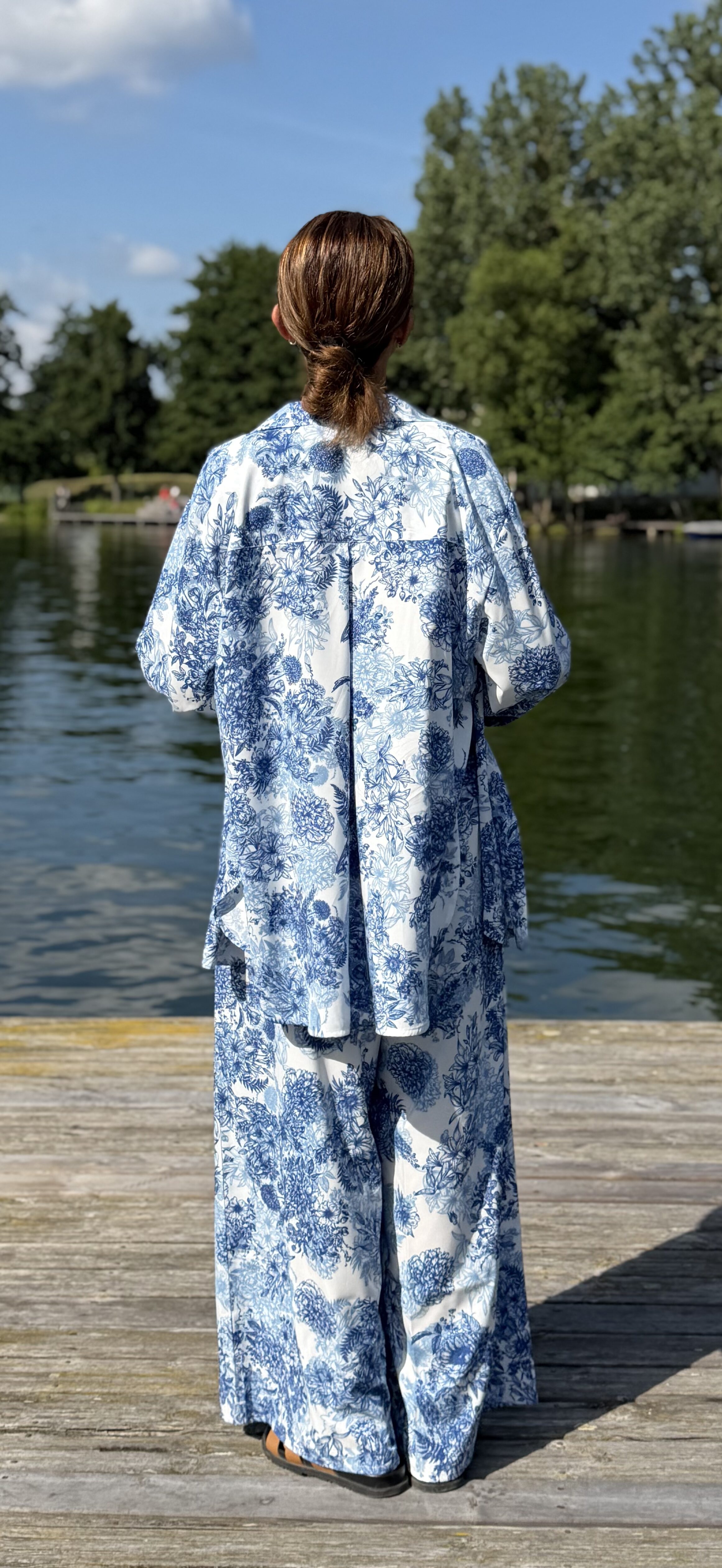 Flower Blue Shirt