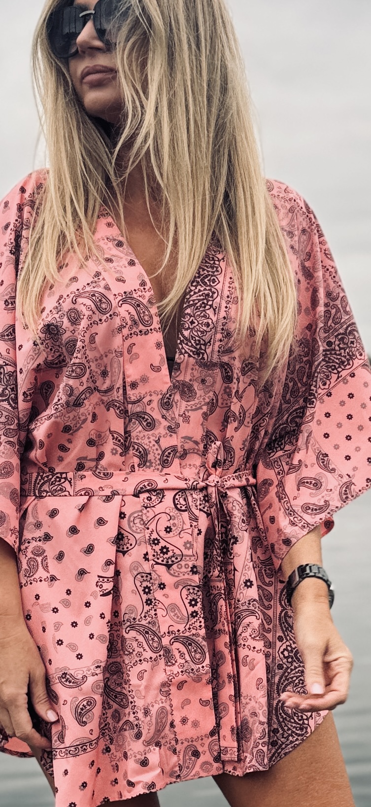 Bandana Pink Short Kimono - obrazek 2