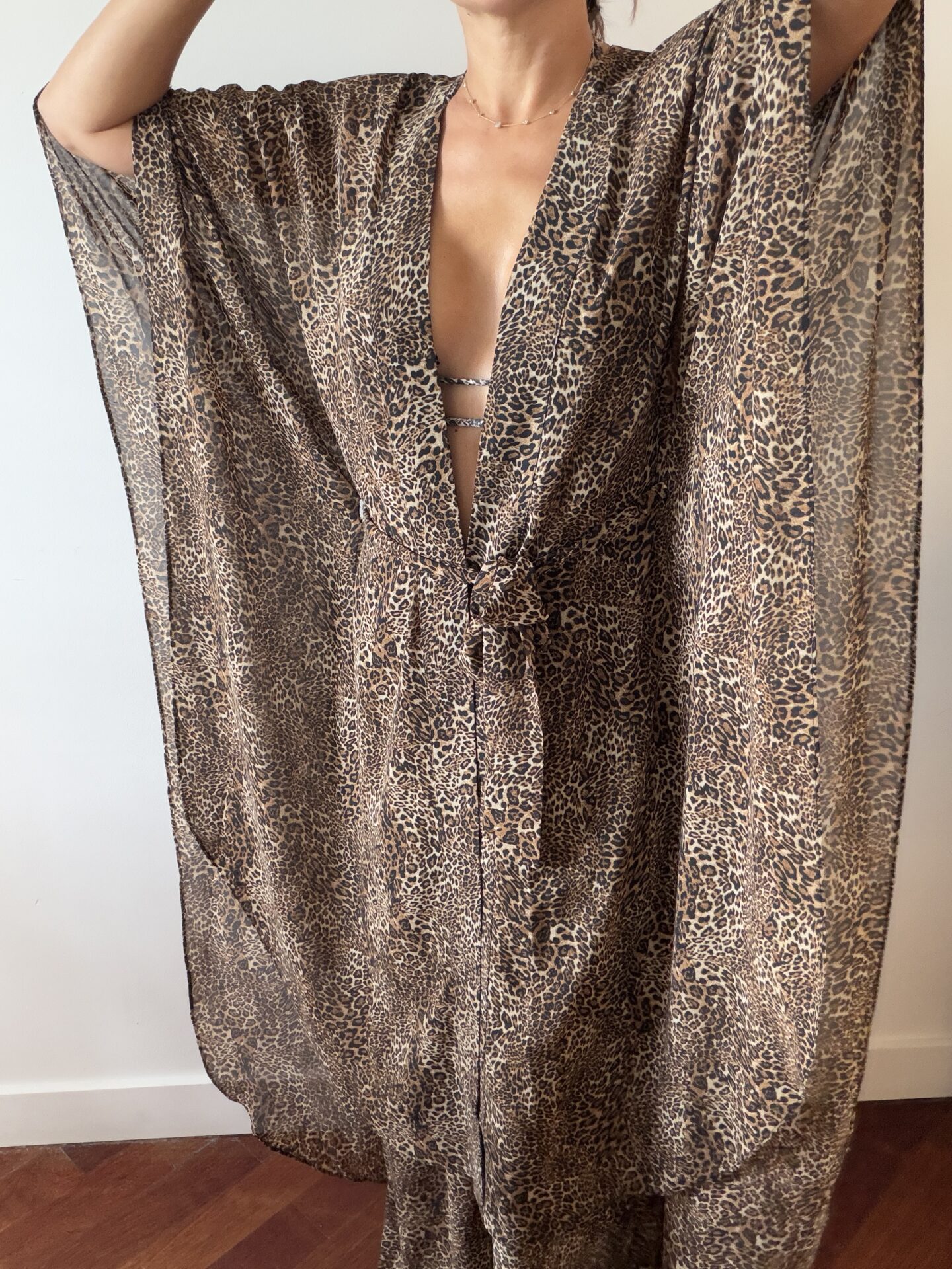 Leopard Long Kimono